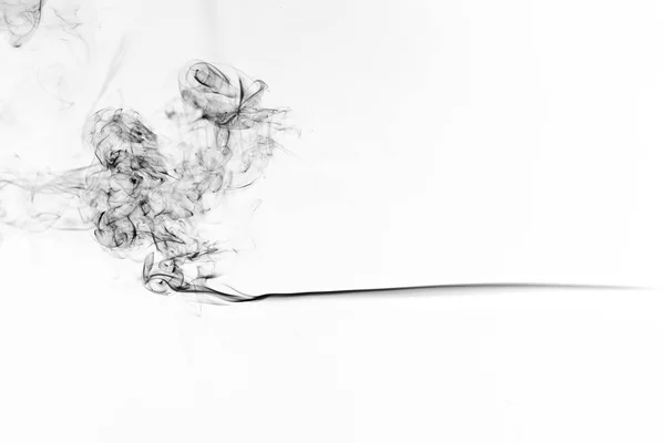Congelar Movimento Fumaça Preta Isolada Fundo Branco Nuvens Vape Abstratas — Fotografia de Stock