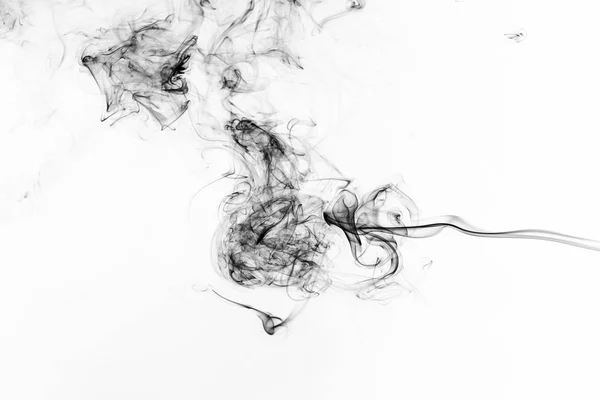 Bloccare Movimento Del Fumo Nero Isolato Sfondo Bianco Nuvole Astratte — Foto Stock
