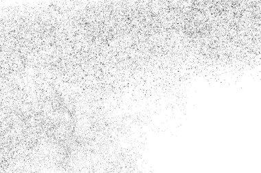 Beyaz arka plan üzerinde izole siyah grenli doku. Sıkıntı kaplaması dokulu. Grunge tasarım öğeleri. Vektör çizim, eps 10.