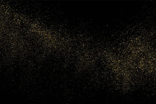 Arany Csillogó Fekete Elszigetelt Textúra Amber Részecskék Színe Ünnepi Háttér — Stock Vector