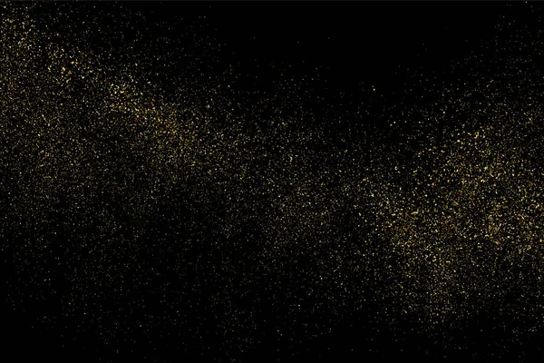 Gold Glitzertextur Isoliert Auf Schwarz Bernstein Teilchen Farbe Feierlicher Hintergrund — Stockvektor