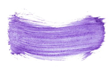 Beyaz arka plan üzerinde izole mor soyut suluboya.