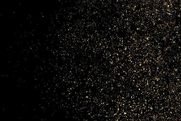 Texture Glitter Oro Isolato Nero Colore Delle Particelle Ambra Sfondo — Vettoriale Stock