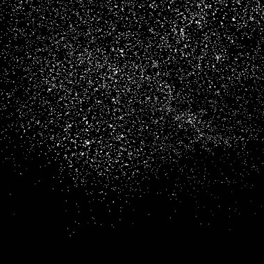 Siyah arka plan üzerine beyaz grenli doku şablonu. Toz kaplama sıkıntı. Grunge öğelerine tahıl ve gürültü. Vektör tek renkli çizim, Eps 10.