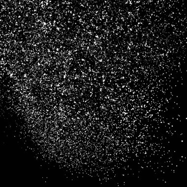 Siyah arka plan üzerine beyaz grenli doku şablonu. Toz kaplama sıkıntı. Grunge öğelerine tahıl ve gürültü. Vektör tek renkli çizim, Eps 10.