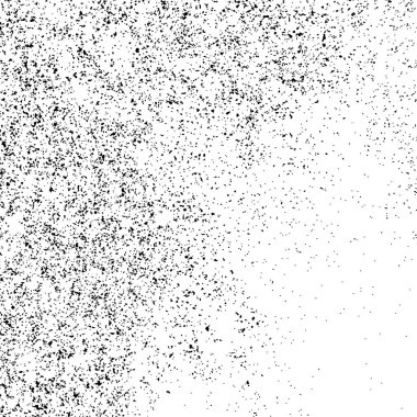 Beyaz arka planda siyah dağınık doku şablonu. Toz kaplama sıkıntı. Grunge öğelerine tahıl ve gürültü. Vektör tek renkli çizim, Eps 10.