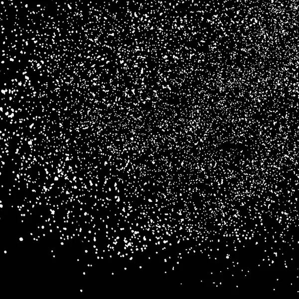 黑色背景上的白色粒状纹理模板 灰尘覆盖遇险 有谷物和噪音的垃圾元素 矢量单色插画 Eps — 图库矢量图片