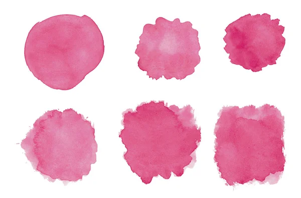 Růžová Abstraktní Akvarel Ilustrace Izolované Bílém Pozadí Prvky Pro Nápisu — Stock fotografie