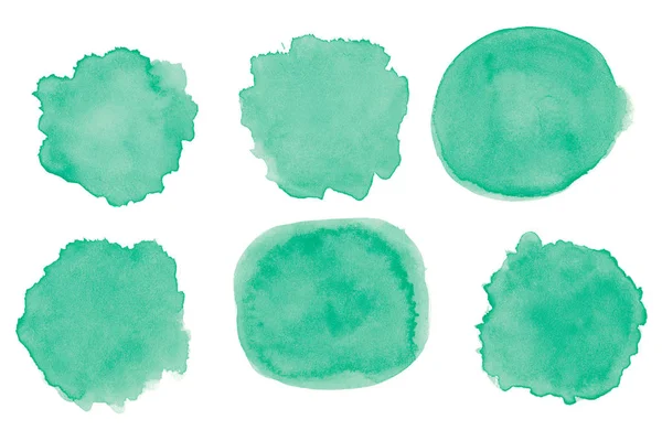 Zelená Abstraktní Akvarel Izolovaných Bílém Pozadí Prvek Návrhu Upravitelné Pro — Stock fotografie