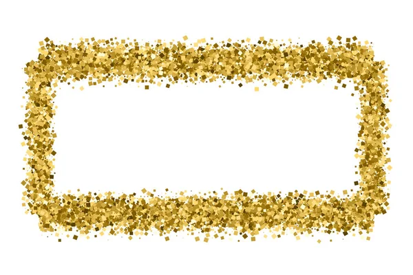 Zlatý Rámeček Glitter Textura Izolované Bílém Upravitelná Šablona Pro Leták — Stockový vektor