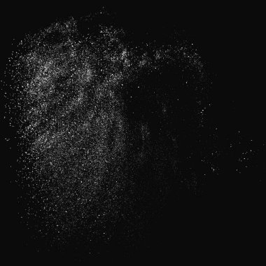 Siyah arka planda izole edilmiş beyaz kumlu doku. Toz tabakası. Açık renkli ses tanecikleri. Kar vektörü elementleri Görüntü, 10 Pound.