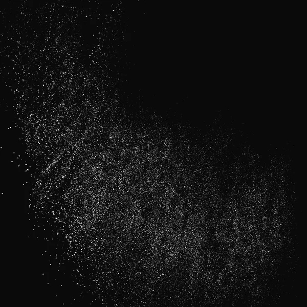 Texture Blanche Granuleuse Isolée Sur Fond Noir Recouvrement Poussière Granules — Image vectorielle