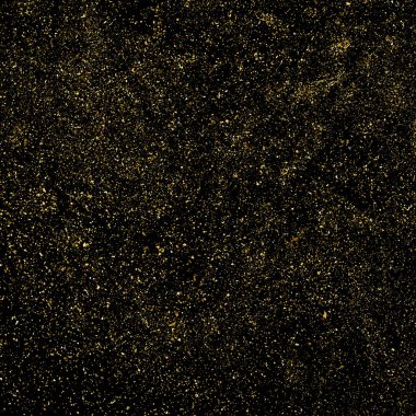 Siyah üzerine izole edilmiş altın rengi parıltı dokusu. Amber Parçacık Rengi. Kutlama arkaplanı. Altın Konfeti Patlaması. Tasarım elementi. Vektör İllüstrasyonu, Eps 10.
