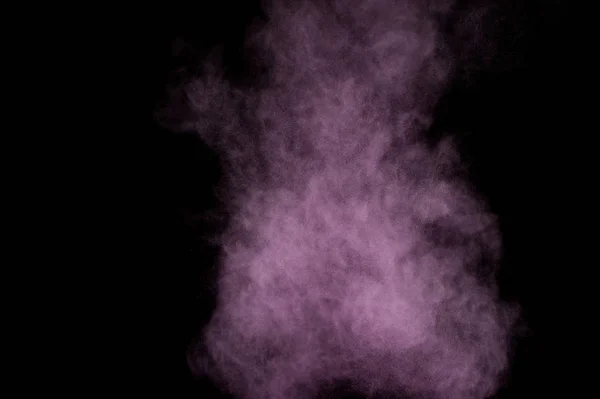 Explosão Roxo Fundo Preto Nuvem Colorida Poeira Colorida Explode Pintura — Fotografia de Stock