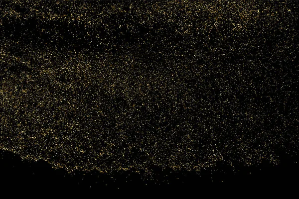 Textura Brilho Dourado Isolado Preto Cor Das Partículas Âmbar Contexto — Fotografia de Stock
