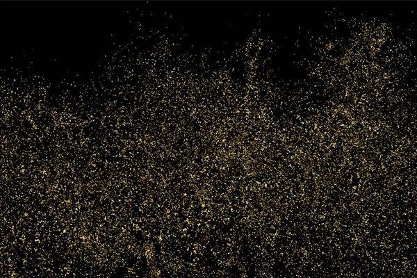 Gold glitter texture isolated on black. Amber particles color. Celebratory background. Golden explosion of confetti. Bitmap design elements. Raster copy.