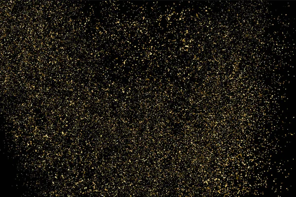 Gold glitter texture isolated on black. Amber particles color. Celebratory background. Golden explosion of confetti. Bitmap design elements. Raster copy.