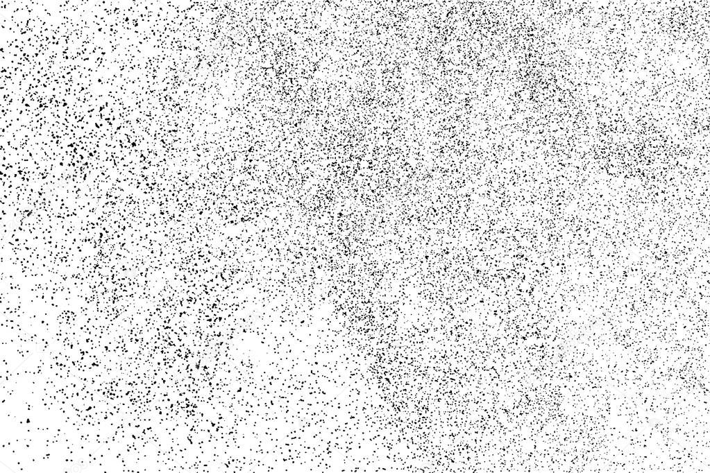 Black grainy texture isolated on white background. Dust overlay. Dark noise granules. Bitmap design elements. Raster copy.
