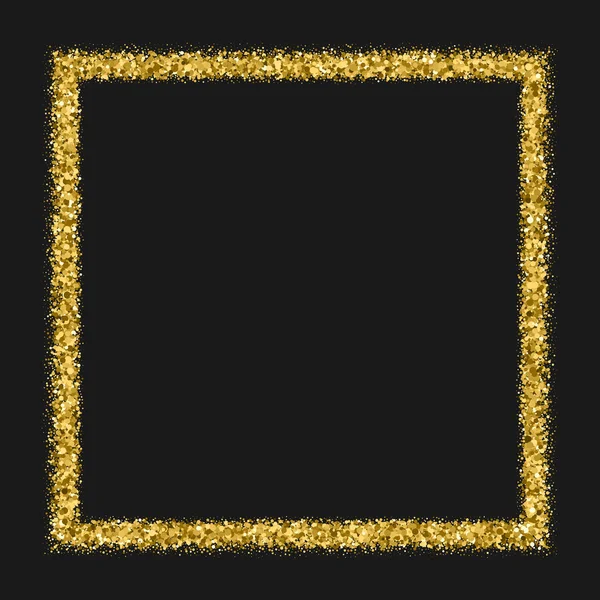 Moldura Dourada Textura Brilho Isolado Preto Bitmap Modelo Para Folheto — Fotografia de Stock