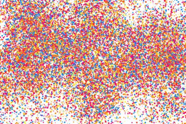 Renkli patlama konfeti. Beyaz arka plan üzerinde izole grenli soyut çok renkli doku. Tasarım öğeleri bir bit eşlem. Raster Kopyala.