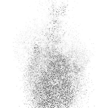 Beyaz arka plan üzerinde izole siyah grenli doku. Toz kaplaması. Karanlık gürültü granül. Vektör tasarım öğeleri, illüstrasyon, eps 10.