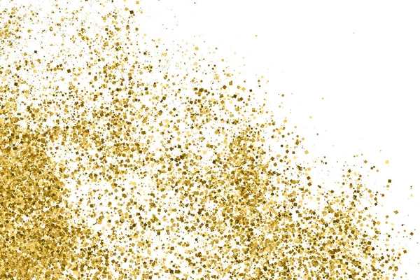Gold Glitter Textur Isoliert Auf Weiß Bernsteinpartikel Farbe Feierlicher Hintergrund — Stockvektor