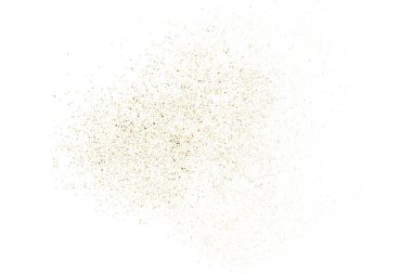 Altın Glitter doku üzerinde beyaz izole. Amber parçacıklar renk. Kutlama arka plan. Altın patlama konfeti. Tasarım öğesi. Vektör çizim, Eps 10.