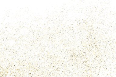 Altın Glitter doku üzerinde beyaz izole. Amber parçacıklar renk. Kutlama arka plan. Altın patlama konfeti. Tasarım öğesi. Vektör çizim, Eps 10.