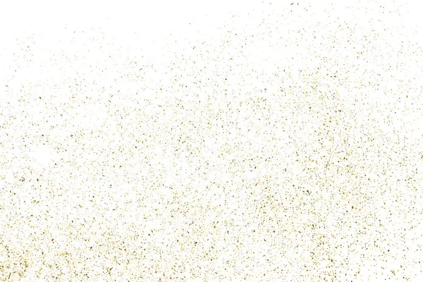 Gold Glitter Textuur Geïsoleerd Wit Amber Deeltjes Kleur Feestelijke Achtergrond — Stockvector