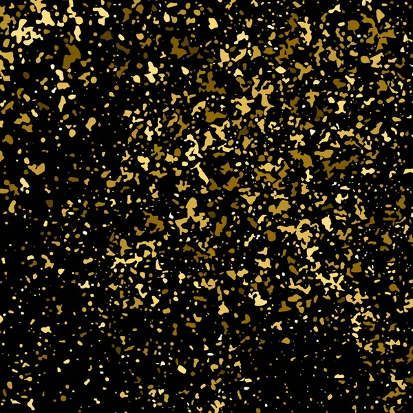 Zlatá Třpytivá Textura Izolovaná Černém Barva Jantarových Částic Slavnostní Pozadí — Stockový vektor