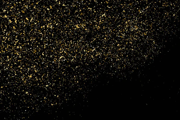 Textura Brilho Dourado Isolado Preto Cor Das Partículas Âmbar Contexto —  Vetores de Stock