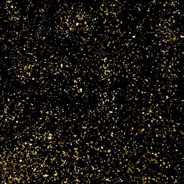 Arany Csillogás Textúra Elszigetelt Fekete Sárga Részecskék Színe Ünnepi Háttér — Stock Vector