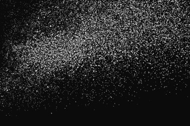 Siyah arka planda izole edilmiş beyaz kumlu doku. Toz tabakası. Açık renkli ses tanecikleri. Kar vektörü elementleri Görüntü, 10 Pound.