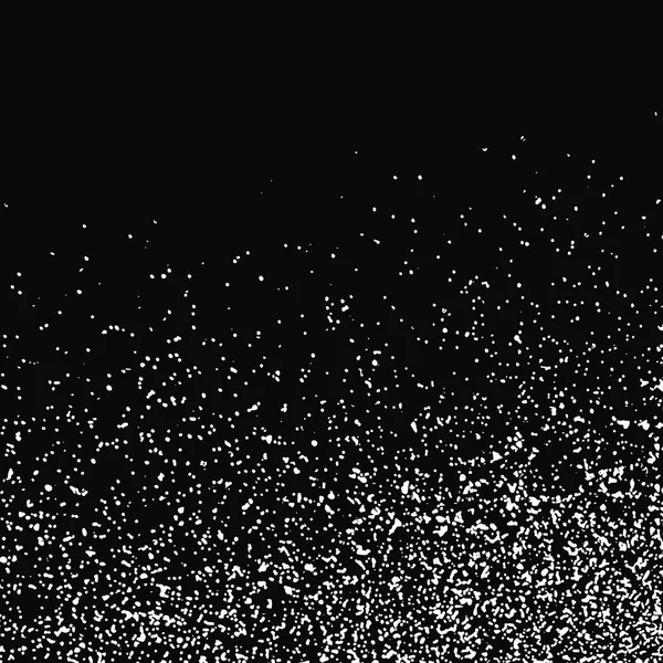Weiße Körnige Textur Isoliert Auf Schwarzem Hintergrund Staubüberzug Helles Rauschgranulat — Stockvektor