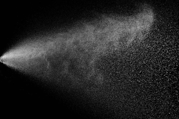 Schizzi Astratti Acqua Fondo Nero Movimento Congelamento Delle Particelle Bianche — Foto Stock