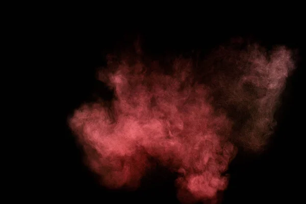 Red Pink Powder Explosion Black Background Colored Powder Cloud Colorful — Stock Photo, Image