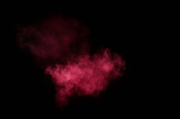 Explosión Polvo Rojo Rosa Sobre Fondo Negro Nube Polvo Colores —  Fotos de Stock