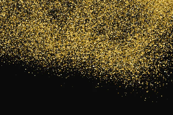 Runde Goldene Glitzertextur Isoliert Auf Schwarz Bernstein Teilchen Farbe Feierlicher — Stockvektor