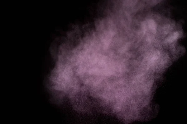Purpurový Prášek Exploze Černém Pozadí Barevný Prášek Mrak Barevný Prach — Stock fotografie