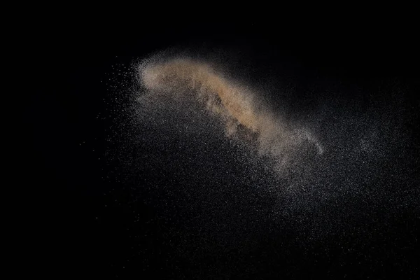 Sandy Έκρηξη Απομονώνονται Μαύρο Φόντο Αφηρημένη Σωματίδια Του Σύννεφου Υφή — Φωτογραφία Αρχείου