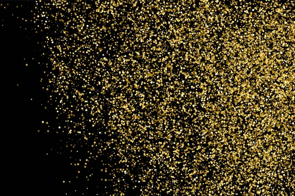 Gold glitter texture isolated on black. Amber particles color. Celebratory background. Golden explosion of confetti. Vector illustration,eps 10.