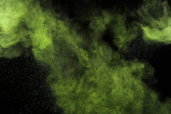 Explosão Verde Claro Fundo Preto Nuvem Cor Cítrica Limão Explode — Fotografia de Stock