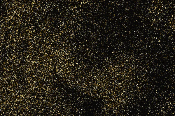 Guld Glitter Textur Isolerad Svart Bärnstensfärg Festlig Bakgrund Gyllene Explosionen — Stock vektor