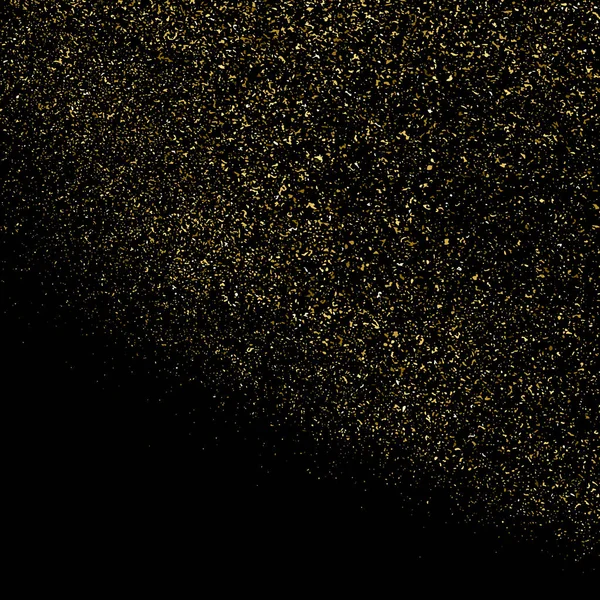 Złoty Brokat Tekstury Izolowane Czarno Kolor Bursztynowych Cząstek Uczciwa Przeszłość — Wektor stockowy