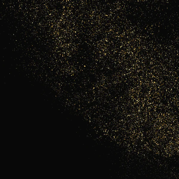 Textura Brilho Dourado Isolado Preto Cor Das Partículas Âmbar Contexto — Vetor de Stock