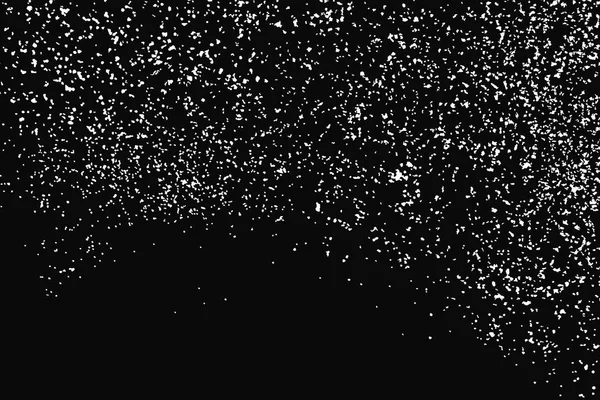 黒の背景に分離された白いザラザラした質感 ほこりのオーバーレイ 光色ノイズ顆粒 雪ベクトルの要素 デジタル生成イメージ 図では Eps — ストックベクタ