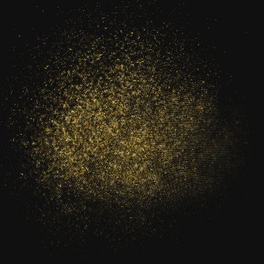 Altın Parıltılı Yarım Tonlu Noktalı Arkaplan. Soyut Çember Retro Deseni. Pop Art Style Arkaplanı. Altın Konfeti Patlaması. Dijital olarak oluşturulmuş resim. Vektör İllüstrasyonu, Eps 10.  