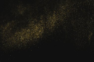 Altın Glitter yarı ton noktalı zemin. Soyut Retro desen. Pop Art stil arka plan. Altın patlama konfeti. Dijital olarak oluşturulan görüntü. Vektör çizim, Eps 10.  