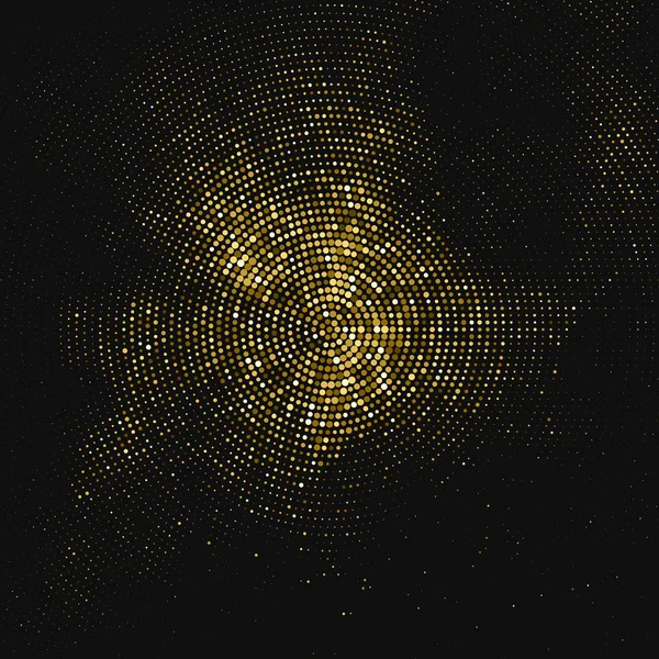 Gold Glitter Halftone Dotted Backdrop. — Stock Vector