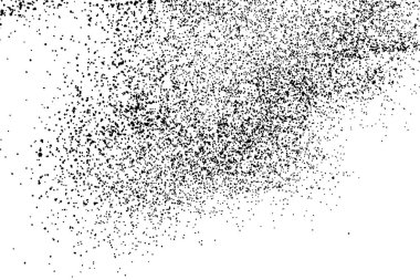 Beyaz arka plan üzerinde izole siyah grenli doku. Sıkıntı kaplaması dokulu. Grunge tasarım öğeleri. Vektör çizim, eps 10.